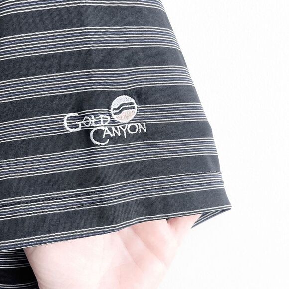 Greg Norman Mens Athletic Polo Shirt Stripes Collared Short Sleeve Black Medium - Picture 7 of 7